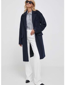 Μάλλινο παλτό Tommy Hilfiger χρώμα: ναυτικό μπλε