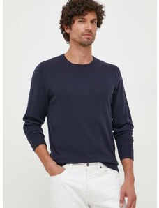 Μάλλινο πουλόβερ Calvin Klein ανδρικά, χρώμα: ναυτικό μπλε