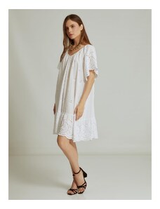 Celestino Κεντητό διάτρητο φόρεμα με δέσιμο στην πλάτη λευκο για Γυναίκα