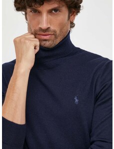 Μάλλινο πουλόβερ Polo Ralph Lauren ανδρικά, χρώμα: ναυτικό μπλε