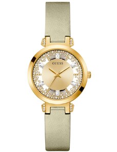 GUESS Crystal Clear - GW0535L4, Gold case with Gold Leather Strap