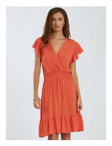 Celestino Φόρεμα με βολάν και βαμβάκι πορτοκαλι για Γυναίκα