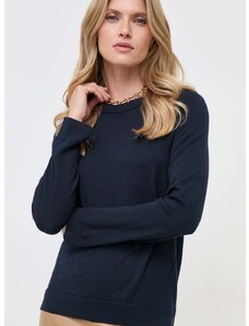 Μάλλινο πουλόβερ BOSS γυναικεία, χρώμα: ναυτικό μπλε