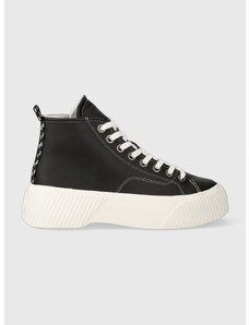 Πάνινα παπούτσια Tommy Jeans TJW VULC PLATFORM MC χρώμα: μαύρο, EN0EN02392