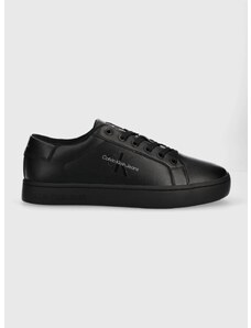 Δερμάτινα αθλητικά παπούτσια Calvin Klein Jeans CLASSIC CUPSOLE LACEUP LOW LTH χρώμα: μαύρο, YM0YM00491