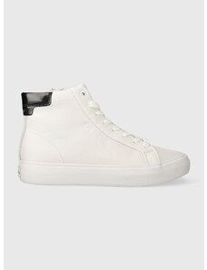 Πάνινα παπούτσια Calvin Klein VULC HIGH TOP χρώμα: άσπρο, HW0HW01679
