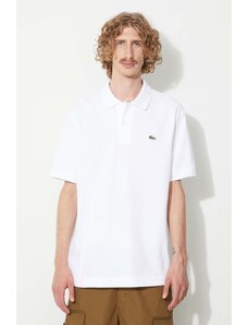 Βαμβακερό μπλουζάκι πόλο Lacoste χρώμα άσπρο