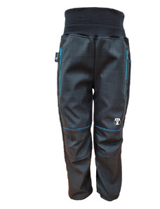 Kukadloo Παιδικό softshell παντελόνι SUMMER - μαύρο με μπλε τσέπες