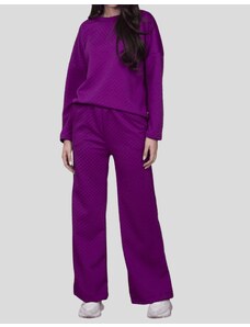 FN Fashion Καπιτονέ Σετ Μπλούζα Με Ψηλόμεση Παντελόνα Ματζέντα OS