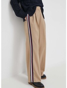 Παντελόνι από μείγμα μαλλιού Tommy Hilfiger χρώμα: μπεζ