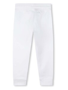 Παιδικό βαμβακερό παντελόνι HUGO χρώμα: άσπρο