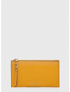 Δερμάτινο πορτοφόλι MICHAEL Michael Kors γυναικεία, χρώμα: κίτρινο