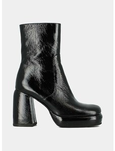 Δερμάτινες μπότες Jonak DENA CUIR BRILLANT γυναικείες, χρώμα: μαύρο, 3300205