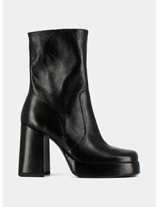 Δερμάτινες μπότες Jonak BEN CUIR VIEILLI γυναικείες, χρώμα: μαύρο, 3500036