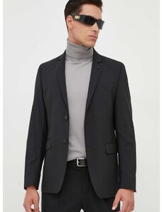 Μάλλινο μπουφάν Karl Lagerfeld χρώμα: μαύρο