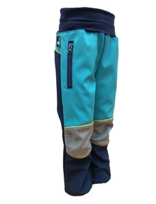 Kukadloo Παιδικό softshell παντελόνι - σκούρο μπλε-τυρκουάζ