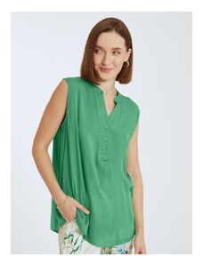 Celestino Αμάνικη μπλούζα με βαμβάκι πρασινο ανοιχτο για Γυναίκα