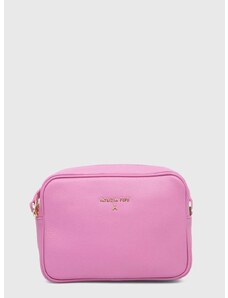 Δερμάτινη τσάντα Patrizia Pepe χρώμα: ροζ