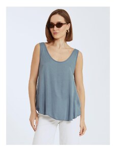 Celestino Αμάνικη μπλούζα με απαλή υφή μπλε ραφ για Γυναίκα