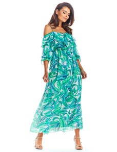 Awama Γυναικείο καλοκαιρινό φόρεμα maxi με σχέδια A311