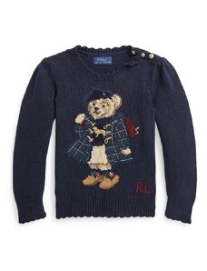 Παιδικό βαμβακερό πουλόβερ Polo Ralph Lauren χρώμα: μαύρο