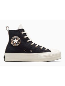 Πάνινα παπούτσια Converse Chuck Taylor All Star Lift χρώμα: μαύρο, A05257C