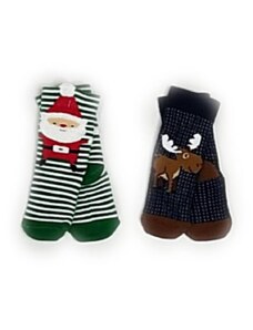OEM Σετ Βρεφικές Κάλτσες Tres Chic X-Mas “Santa-Rudolph” (2 pack)