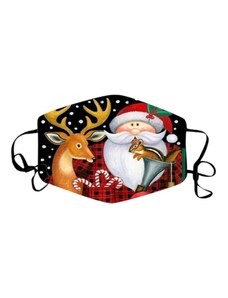 OEM Μάσκα Υφασμάτινη Tres Chic με Σχέδιο “Santa Claus & Rudolph”