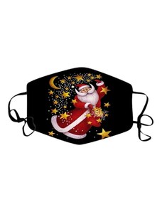 OEM Μάσκα Υφασμάτινη Tres Chic με Σχέδιο “Santa Claus Αστερόσκονη”