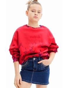 Παιδική βαμβακερή μπλούζα Desigual χρώμα: ροζ