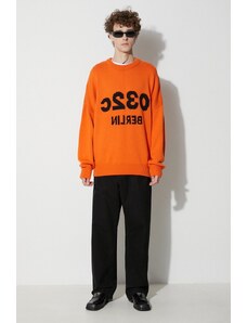 Μάλλινο πουλόβερ 032C ανδρικό, χρώμα: πορτοκαλί