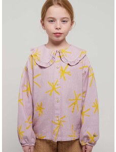 Παιδικό βαμβακερό πουκάμισο Bobo Choses χρώμα: μοβ