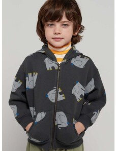 Παιδική βαμβακερή μπλούζα Bobo Choses χρώμα: γκρι, με κουκούλα