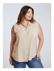 Celestino Αμάνικο πουκάμισο με τσέπη μπεζ για Γυναίκα