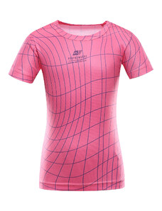 Παιδικό μπλουζάκι ταχείας ξήρανσης ALPINE PRO BASIKO νέον νοκ άουτ ροζ παραλλαγή PA