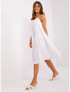 Fashionhunters Λευκό καλοκαιρινό φόρεμα για κρεμάστρες OCH BELLA