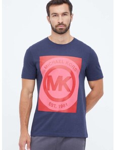 Βαμβακερό t-shirt Michael Kors χρώμα: ναυτικό μπλε