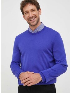 Μάλλινο πουλόβερ BOSS ανδρικά, χρώμα: μοβ