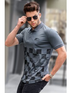 Madmext Smoked Patterned Men's Polo Neck T-Shirt 5871