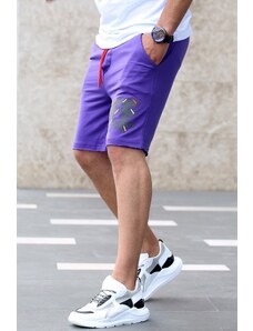 Madmext Men's Printed Purple Shorts 4247