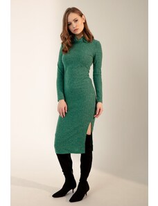 Lafaba Γυναικείο Πράσινο Μακρύ Πλεκτό Φόρεμα
