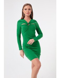 Lafaba Γυναικείο Πράσινο Μίνι Πλεκτό Φόρεμα