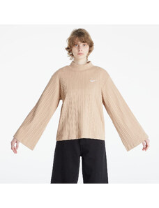 Γυναικεία μπλουζάκια Nike NSW Ribbed Jersey Long Sleeve Top Beige