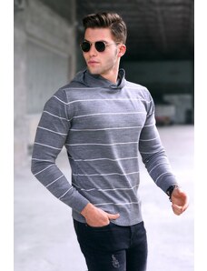 Madmext Men's Gray Hoodie Sweater 5623