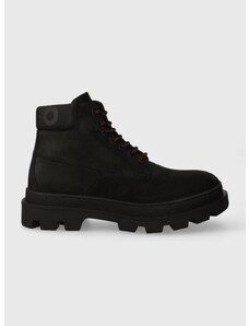 Σουέτ παπούτσια HUGO Graham χρώμα: μαύρο, 50503732 F350503732