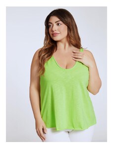 Celestino Αμάνικη βαμβακερή μπλούζα φλουο πρασινο για Γυναίκα