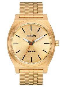 NIXON Time Teller A1369-510-00 Solar Gold Stainless Steel Bracelet
