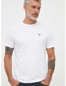 Βαμβακερό μπλουζάκι Barbour χρώμα: άσπρο