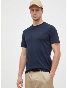 Βαμβακερό μπλουζάκι Barbour χρώμα: ναυτικό μπλε