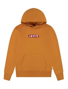 Παιδική μπλούζα Levi's χρώμα: πορτοκαλί, με κουκούλα